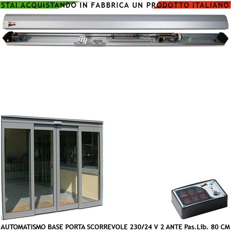 Porte Scrigno Esistenti Kit Base Automatismo 2 Ante da 450 mm Passaggio Libero 800 mm Trasmissione Tramite Cinghia Cuscinetti Autolubrificanti Controllo Elettronico Automatico Encoder Alimen. 230/24 V (1/4)