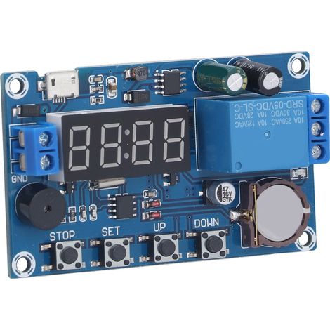 Module Temporisateur 24H 5 Périodes Temps Réel Relais Retard Anti-Inversion Connexion Avertisseur Sonore Plaque Commutateur Contrôleur (1/5)
