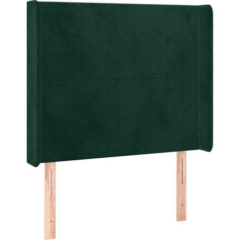 Testiera Testata del letto ad Orecchio Verde Scuro 83x16x118/128 cm in Velluto (1/4)
