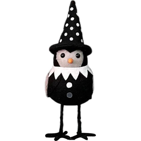Oiseaux de décoration d'Halloween Corbeaux à plumes noires Corbeaux en plumes noires faites à la main Décorations d'Halloween effrayantes pour Halloween, figurines de corbeau noir (1/5)