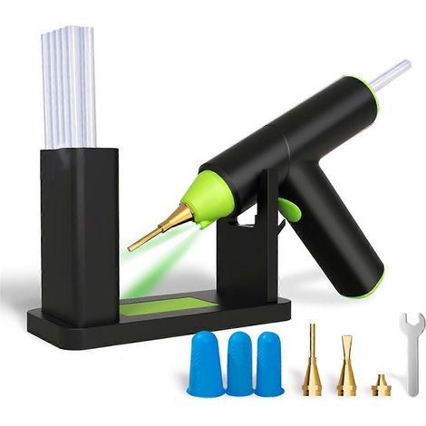 Pistolet à colle chaude sans fil avec support, rechargeable par USB. (1/5)