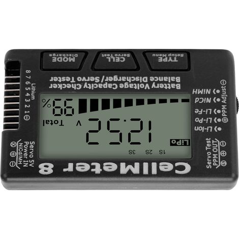 Testeur de capacité de batterie numérique, détecteur, testeur d'équilibrage de batterie, testeur servo pour LiPo noir (1/5)