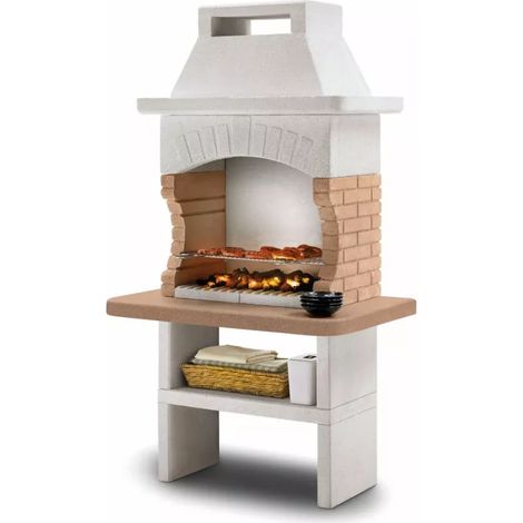 barbecue a carbonella in cemento palazzetti "gran canaria" 110x71x197 cm