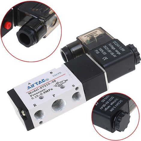 électrovanne Airtac 5 voies 2 positions 14'' neuve 4V210-08 DC24V (1/4)