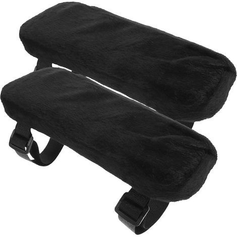 2 Stuhlarmlehnen, weiche Armlehnenkissen, Stuhl-Ellbogenschoner, Stuhlarmlehnenpolster – 23,00 x 8,00 x 3,00 cm – Schwarz (1/3)
