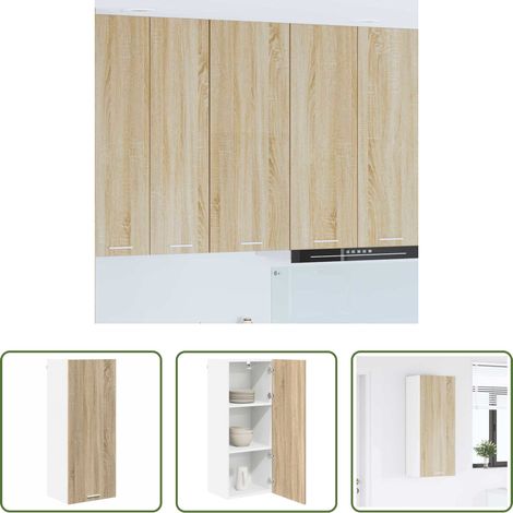 Küchenschrank Holz -  Hängeschrank Sonoma-Eiche 40 x 31 x 100 cm Holzwerkstoff (1/5)
