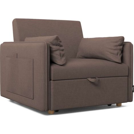 Nalui Sillón Cama Marrón Chocolate Nest 1 Reclinable 3 en 1 (93x100x79cm) con 2 Cojines
