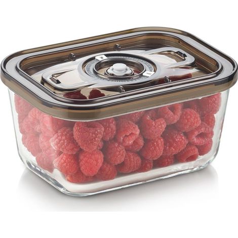 Caso VacuBoxx Eco M - Contenitore sottovuoto da 800 ml per confezionatrici sottovuoto e Vacu OneTouch adatto per lavastoviglie e microonde, senza BPA, vetro (1/5)