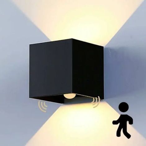 Applique Murale - Detecteur De Mouvement - IP65 Etanche - LED Blanc Chaud 3000K - Angle Reglable 0-120 Degres - Pour Interieur Et Exterieur - 1 Unite (1/5)