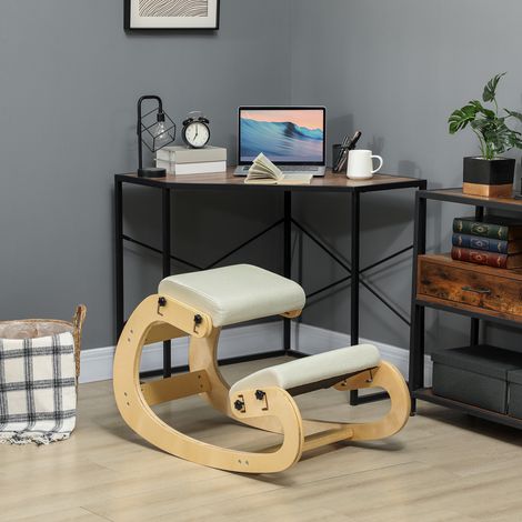 Siège assis genoux. siège ergonomique en bois avec fonction à bascule. chaise à genoux réglable pour bureau à domicile (1/5)