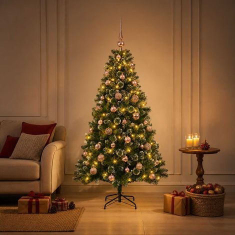 vidaXL Artificial Christmas Tree with Bauble 150 cm 150 LEDs (1/5)
