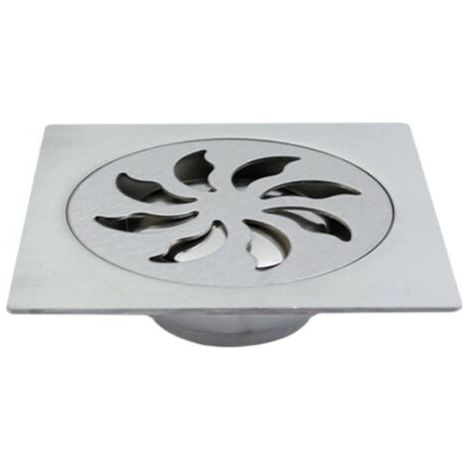 pezzo di scarico a pavimento in acciaio inox, griglia quadrata per doccia, filtro per doccia, scarico per doccia, raccogli capelli per bagno, 1515 cm