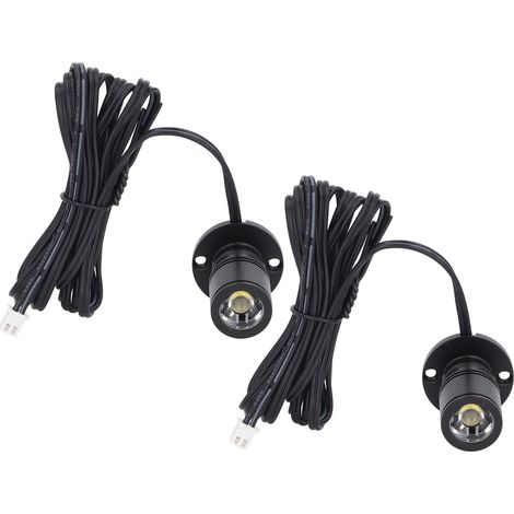 Spot LED mini réglable 5V, 1 à 2 luminaires avec variateur, pour vitrine, armoire à bijoux, entrée, noir lumière chaude (1/5)
