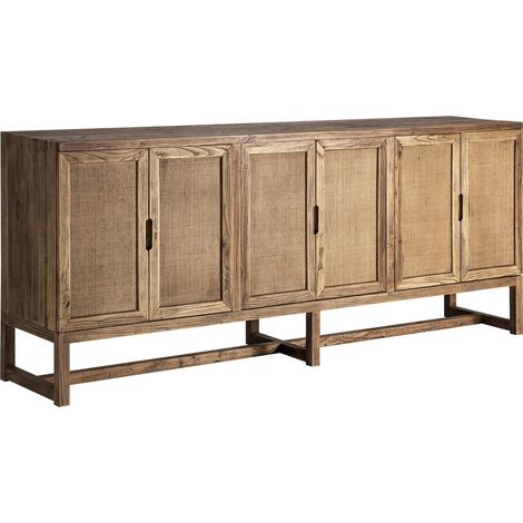 Buffet contemporain en bois d'orme finition marron marbré - Marron bois d'orme marbré (1/5)