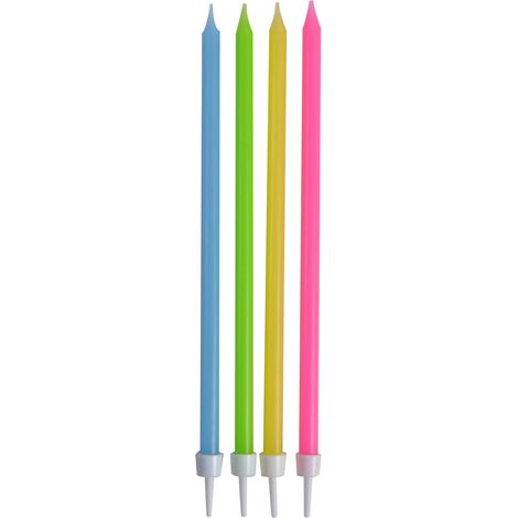 Set de 16 longues bougies d anniversaire 14.5 cm multicolore (1/2)