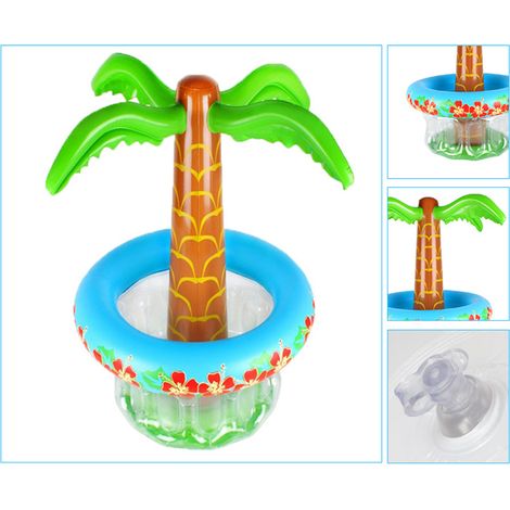 Glacière gonflable palmier pour bières, idéale plage, piscine, fêtes et décoration estivale. (1/4)