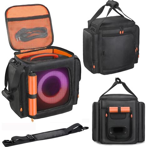 Sac de transport pour enceinte Compatible avec Partybox Encore Essential/Encore Essential 2 - Housse de voyage portable avec poches pour chargeur, microphone et accessoires - Sac de rangement (1/5)