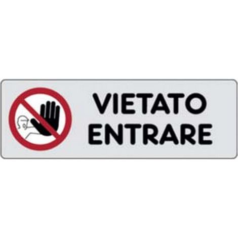 10PZ TARGHETTA ADESIVA "VIETATO ENTRARE" - cm.15X5h.