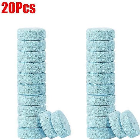 Lot de 10/20 comprimés effervescents nettoyants universels pour pare-brise de voiture, agent lave-glace solide, élimine la poussière et la suie, accessoires auto, couleur or (1/5)