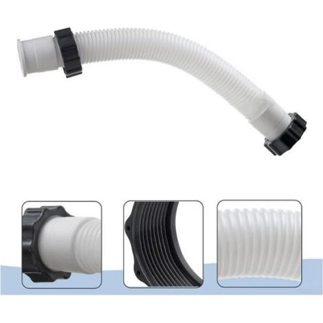 Lot de 2 tuyaux de pompe de filtre à sable de piscine, tuyau d'interconnexion avec écrous pour Intex, système de saumure de 40,6 cm (1/5)