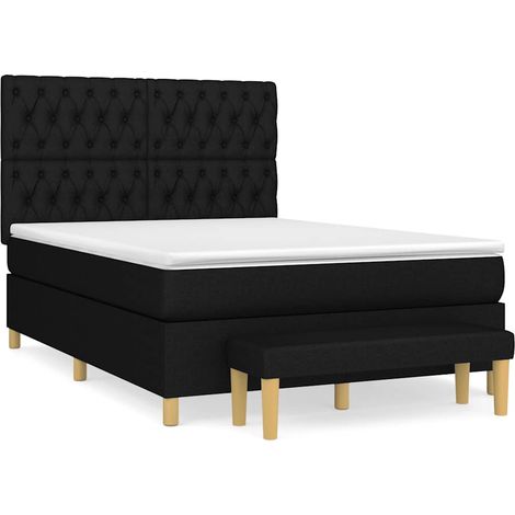 Maison Exclusive - Giroletto a Molle con Materasso Nero 140x200 cm in Tessuto