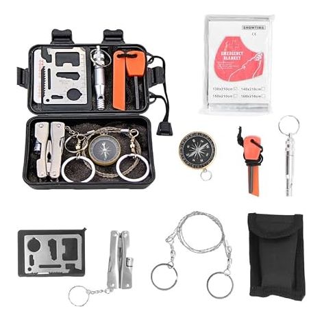 Trousse à Outils De Survie en Plein Air, Boîte De Survie Multifonctionnelle en Milieu Sauvage, Boîte De Premiers Secours Portable pour Le Camping en Plein Air, L'alpinisme, Le Ski (1/5)