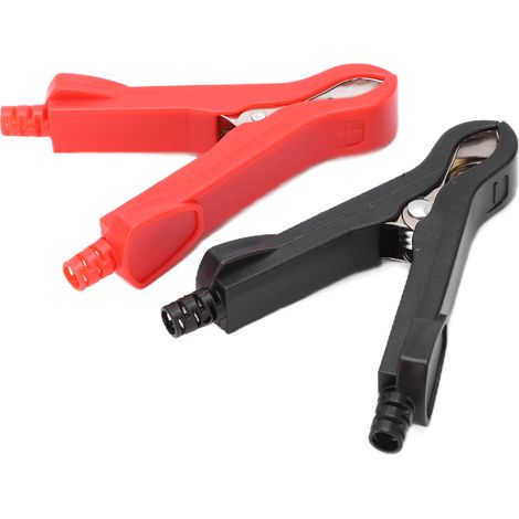 2 Pièces Pinces de Test U58 30A en Laiton Nickelé avec Couvercle de Protection ABS Rouge+Noir (1/5)