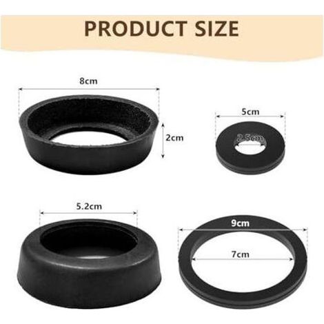 2 Sets de Joints en Cuir pour Pompe à Eau Type 75, Manchette En main et jardin (Noir) Noir - (1/5)