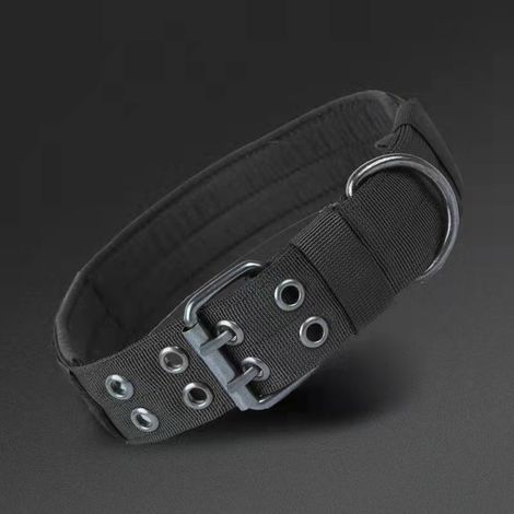 1 collier tactique en nylon pour chien de grande et moyenne taille, taille réglable, laisse pour chien