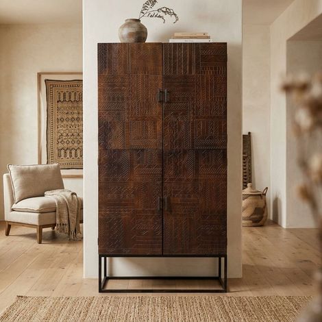 MANTRA - credenza con decoro 4 ante legno e ferro (1/5)