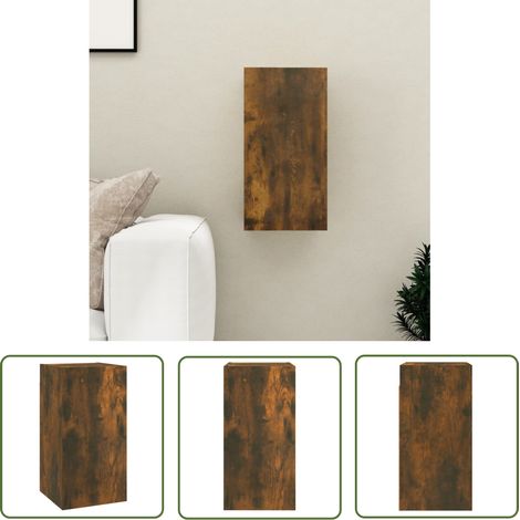 The Living Store TV-Schrank Räuchereiche 30,5x30x60 cm Holzwerkstoff - TV-Schrank - Wandregal - Wohnraum Dekoration - Moderner Schrank - Holzmöbel (1/5)