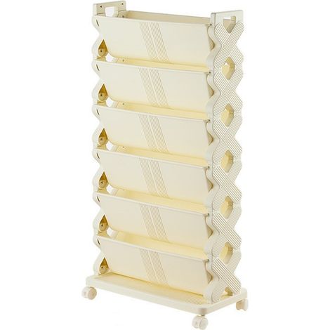 Étagère étroite à 6 niveaux, chariot à roulettes, petite bibliothèque de bureau, sans plateau, noire (1/3)