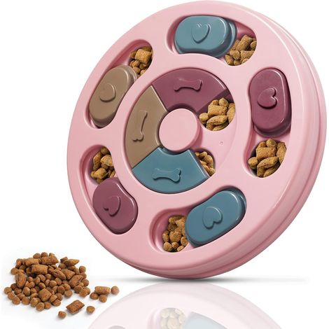 Jouet puzzle pour chiens, gamelle puzzle pour chiens, pour l'entraînement et la stimulation mentale, jouet puzzle avec friandises pour chiens (rose) (1/5)
