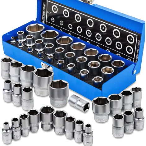 Set di bussole a impatto Forsage da 25 pezzi a 6 punte da 1/4" e 1/2" (4-32 mm) (1/5)