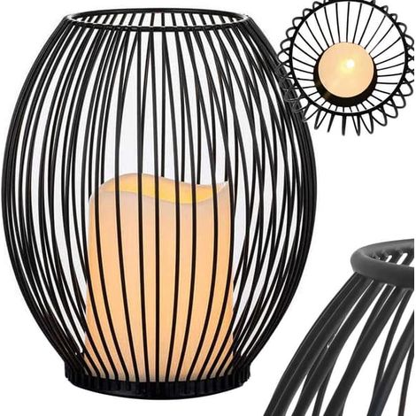 Lanterne à bougie en métal - Lanterne décorative pour la maison et la terrasse (1/5)