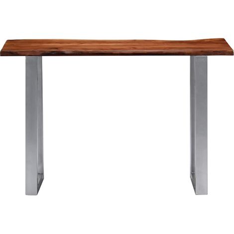 Maison Exclusive - Tavolo Consolle 115x35x76 cm Legno Massello e Ferro (1/5)