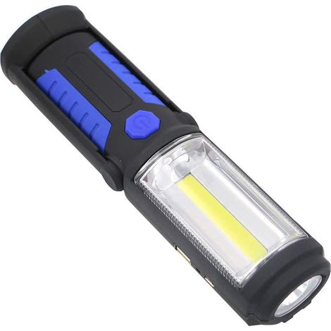 Lampe de travail magnétique COB LED pour voiture, garage, mécanicien, maison, lampe torche rechargeable d'extérieur, batterie bleue avec port USB, style lampe murale LED 1 (1/5)