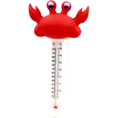 Thermomètre flottant pour piscine, thermomètre pour bassin, accessoires de piscine faciles à lire avec motif dessin animé pour spas, bassins à poissons et crabes (1/4)