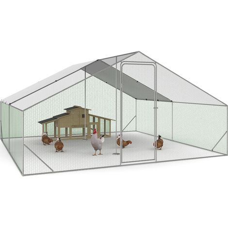 16 m² di pollaio con recinto in rete d'acciaio zincato 4x4 M