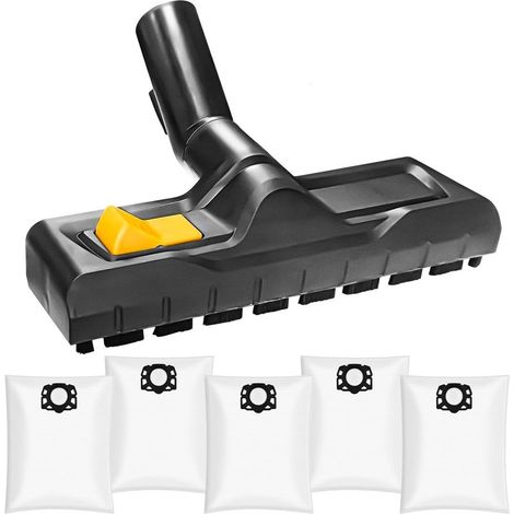 35mm Brosse Aspirateur pour Kärcher WD3, WD4, WD5, WD6, avec 5 Pièces Sacs à Poussière, pour Embout Aspirateur pour Karcher WD6 WD5 WD4 WD6 Accessoires, Brosse Peut Changer de Sol Sec/Humide (1/5)
