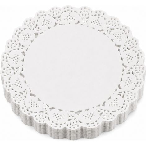 Papiers sulfurisés ronds pour cuisson, papier résistant à la graisse et absorbant l'huile pour service alimentaire, Lot de 140, 5,5 pouces (1/5)