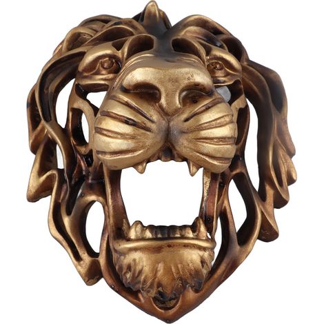 Décoration murale tête de lion en résine, sculpture murale réaliste en forme de tête de lion pour salon (1/5)