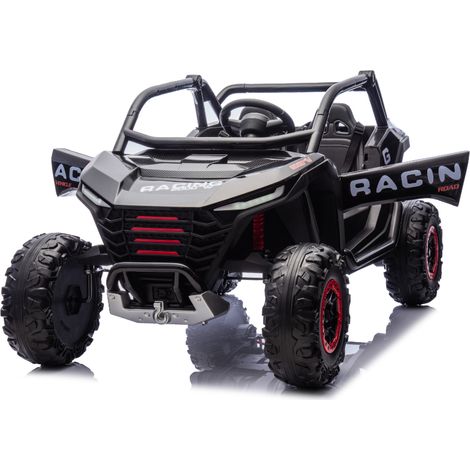 Auto Elettrica 24V per Bambini Due Posti Nero Fuoristrada UTV (1/5)