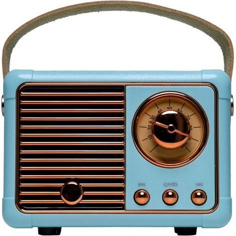 Enceinte Bluetooth - DENVER - BTL-203T - Design rétro - Couleur bleu - Sans fil