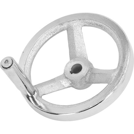 Volant à main en fonte 3 branches avec poignée tournante, 12x125mm, pour tour, fraiseuse et rectifieuse (1/5)