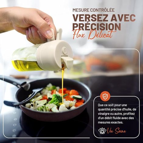 470 ml Flacon pulvérisateur d'huile domestique 2 en 1 pour la cuisine (1/4)