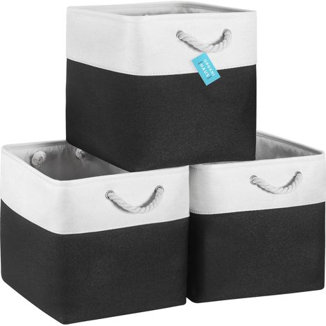 Lot de 3 paniers à linge, panier à linge en lin, rangement et organisation, grande capacité pour le rangement à domicile (1/5)