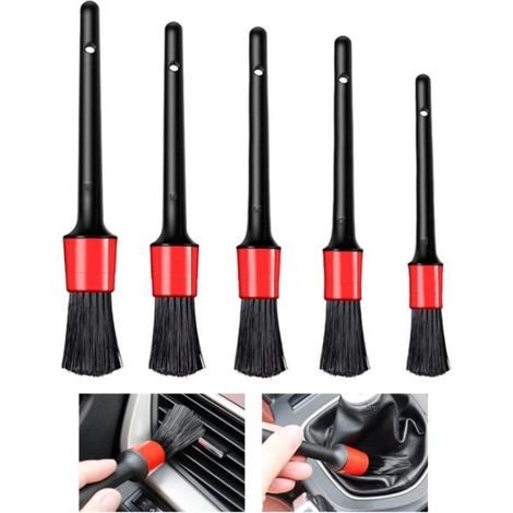 Pinceau Detailing Auto,Brosse Nettoyage Voiture,Brosse Nettoyage Voiture Interieur,Pinceau Detailing Auto Interieur,5PCS (1/4)