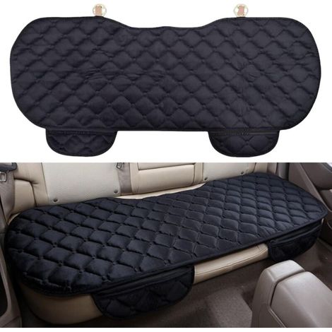 Car Seat Cushion Velour Cover for Rear Chair Front Seat Vehicle Protection Mat for Pets (1 Rear Seat, noir) (1/5)