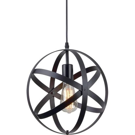 ZOLGINAH Suspension industrielle Plafonnier vintage Lustres rétro Ø 30cm pour ampoules E27, suspension noire, pour salon salle à manger restaurant sous-sol sous-sol, etc (1 Pack) (1/5)